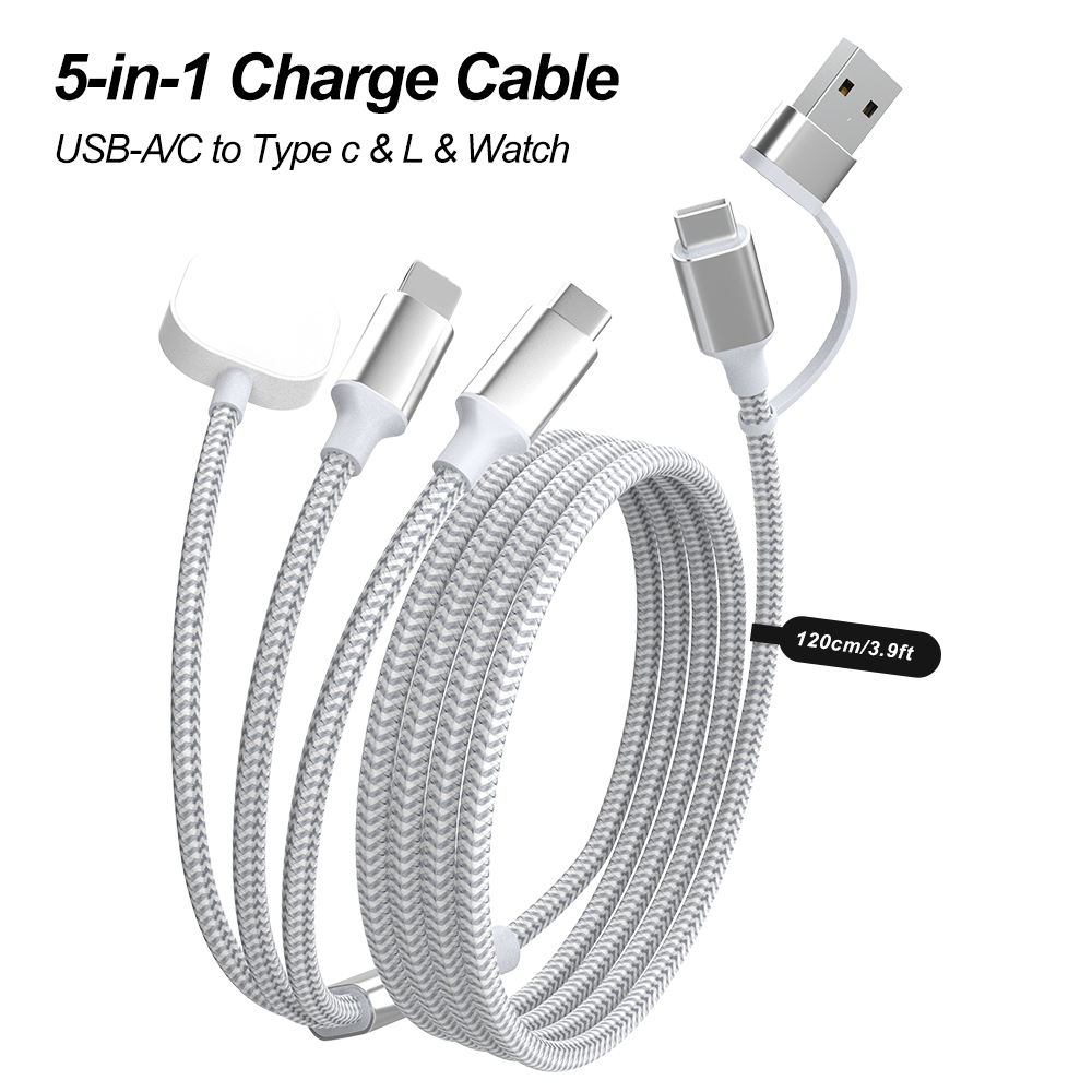 5-en-1 [Montre + L + Typec] Gris [PD60W]