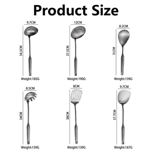 Set di <span class=keywords><strong>6</strong></span> Utensili da Cucina Premium con Manico Cavo in Acciaio Inox 304, con Spatola Forata e Schiumarola per Attrezzi da Cucina Domestica - Product Image 5