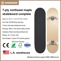 WOODSEN Skateboard Complet Personnalisé avec Transfert UV, 7 Plis d'Érable du Nord-Est, Roues 52 x 32 mm 99A, Bande Antidérapante Noire, Haute Vitesse