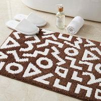 Tapis de porte jacquard moderne haut/bas personnalisé OEM en gros d'usine, tapis de salle de bain en microfibre douce et écologique pour usage domestique et hôtelier