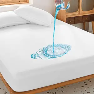 Tahta kurusu geçirmez yumuşak makine yıkanabilir yatak çarşafı Protege Matelas Polyester jakar su geçirmez yatak koruyucu kapak
