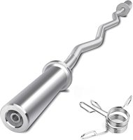 Barre de musculation EZ Curl en acier électrolytique personnalisable de 1,2 m pour usage domestique, en salle de sport ou commercial