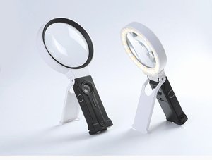 แว่นขยายแบบพกพาพับได้พร้อมไฟ LED ในตัว, เลนส์เรซิ่นขยาย 5 เท่า กรอบ ABS สำหรับอ่านหนังสือ ซ่อมแซมเครื่องประดับและนาฬิกา - Product Image 2
