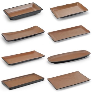 Assiette rectangulaire de style japonais pour sushi, assiette de accompagnement pour restaurant de fondue/barbecue, assiette longue imitation porcelaine, assiette à dessert - Product Image 1