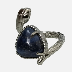 Vente directe d'usine, bagues en argent avec lapis-lazuli pour femmes et filles, aimant en forme de cœur, bijoux de fiançailles marocains - Product Image 3