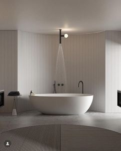 Ribbed Exterior Concrete Bathtub Custom Color Fluted Cement Soaking Tub Premium Architectural Bathroom Sanitary Ware - Product Image 2