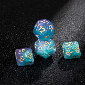 Offre Spéciale – Ensemble <span class=keywords><strong>de</strong></span> 7 dés polyédriques en acrylique personnalisés avec dégradé, magnifiques, pour D&D et jeux <span class=keywords><strong>de</strong></span> rôle – Fabricant pour jeux <span class=keywords><strong>de</strong></span> société amusants - Product Image 4