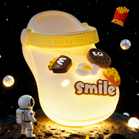 Petits sabots mignons avec commande vocale et tactile, en silicone souple, lumière LED RGB rechargeable par USB, pour la décoration