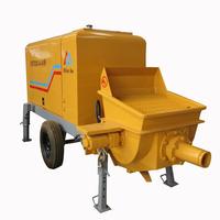 MINLE HBTS20-8-39R Bomba de Concreto Diésel de 39KW, Bomba de Cemento Móvil de 20m³/h para Viviendas Rurales y Construcción de Carreteras