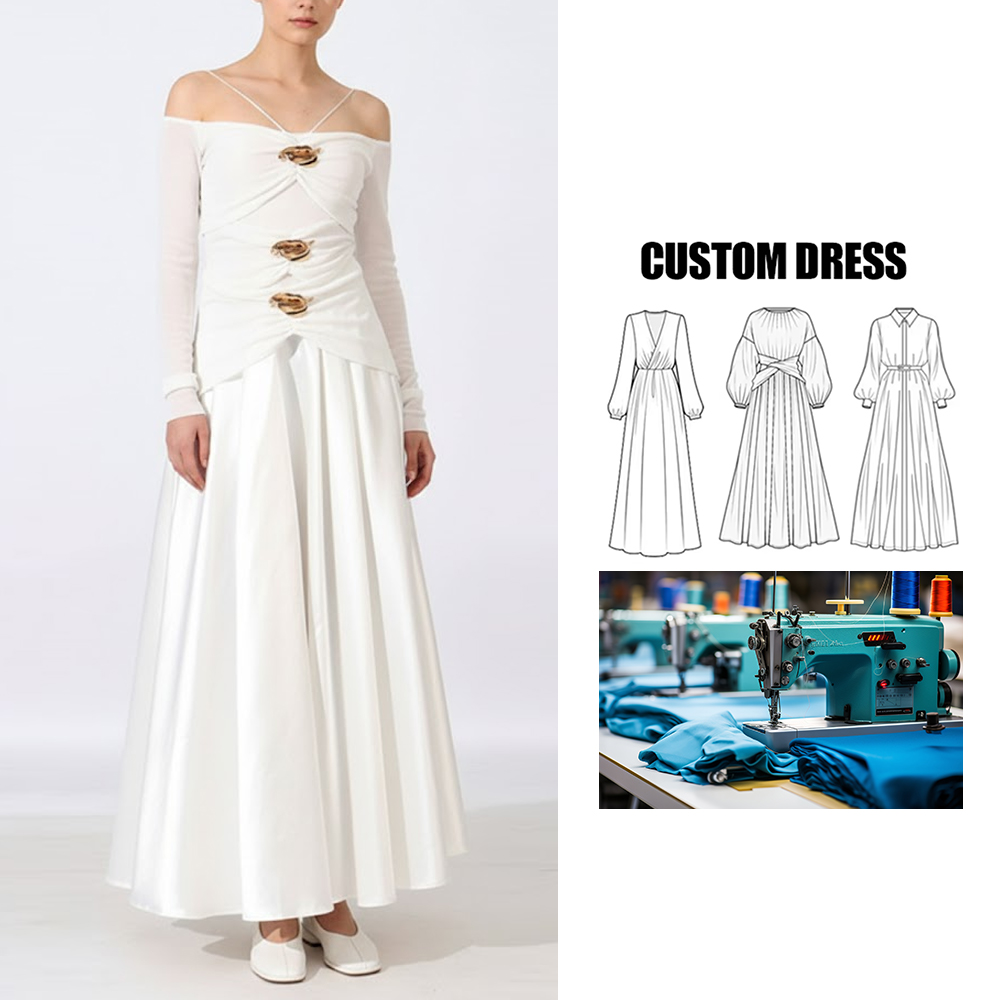 long chiffon dress woman brand Champagne Boho Bridal Dress V-neck of this A-line Sequince Bodice Wedding Dress AWD1633 main image 0