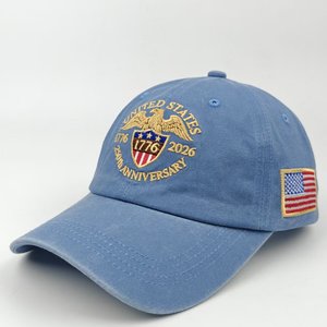 Gorras de Béisbol Patrióticas Americanas con el 250 Aniversario de EE. UU., Diseño Retro en Relieve, Ajustables, con el Águila Calva, de Algodón - Product Image 3