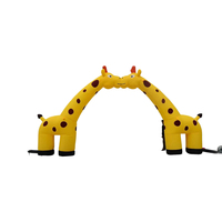 Arche gonflable de girafe de thème d'animaux populaires annonçant l'arche de forme d'animal pour la promo d'événement de zoo de fête d'enfants