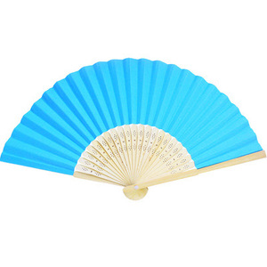 Abanico Plegable de Bambú y Tela de Seda de 21 cm para Bodas, Decoración del Hogar, Manualidades, Fiestas, Personalizado - Product Image 2