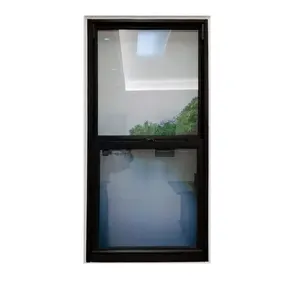 Anhui Weika, ventana residencial de doble hoja, vidrio templado, aluminio, ventana colgada individual con inclinación negra