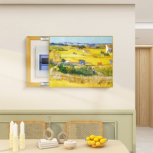 Nordic Home Decor Punch Free PS <b>Framed</b> Electric Meter Box <b>Wall</b> Art Van Gogh Abstraction Print Distribution Box Hanging Painting - Product Image 2