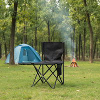 Chaise de camping pliable portable 3 couleurs avec poche latérale pour pêche en plein air, barbecue, camping, esquisse artistique, tabouret