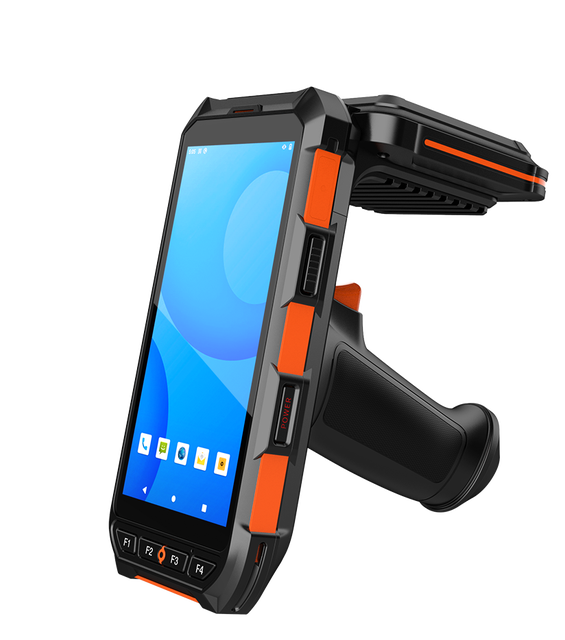 Handheld UHF RFID Reader E710 with 1D 2D Long Range (5-6 Meters) Android PDA & Barcode Scanner Frequency 860-960MHz ABS Material