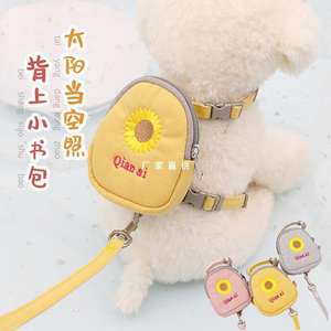 Sac à dos Teddy Bichon pour animaux de compagnie avec corde de traction Harnais de poitrine pour chat et chien pour l'entraînement à la marche Sac et chaîne portables pour animaux de compagnie - Product Image 4