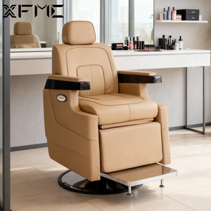 Silla Eléctrica Ergonómica de Barbería XFMC de Alta Resistencia para Salón de Peluquería con Elevación y Reclinación - Product Image 1
