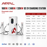 AMPPAL Nouveau TUV pour la station de charge rapide certifiée 160/240/320kW à quatre pistolets CCS1/CHAdeMO/CCS2/GB/T DC avec protection IP54