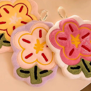 Hand <b>Towel</b> 60 Cm Embroidered Flower Design With <b>Hook</b> For Kitchen Bathroom - Product Image 4