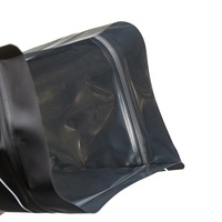 Sacs en aluminium noir mat personnalisés avec logo imprimé en gravure UV, sacs à fermeture éclair pour emballages de masques cosmétiques