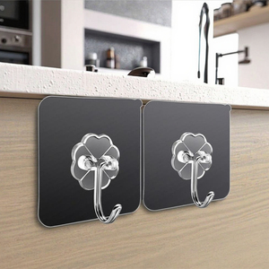 Top Sale 6 cm Punch-Free Multifunctional Transparent Adhesive Hanger <strong>Hook</strong> Self-Adhesive <strong>Wall</strong> <strong>Hook</strong> for Bathroom Acrylic - Product Image 1