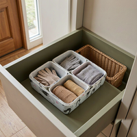 Organisateur de sous-vêtements en feutre durable, boîte de rangement empilable à 2 compartiments pour commode, placard, armoire