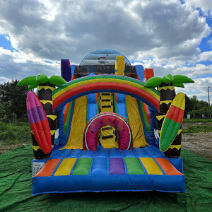Tobogán Acuático Inflable Comercial, Tobogán Popular de la <span class=keywords><strong>Costa</strong></span> <span class=keywords><strong>Tropical</strong></span>, Castillo Inflable con Piscina, Tobogán Inflable Gigante con Forma de Arcoíris - Product Image 2