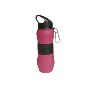 Portable Sports Water <b>Bottle</b> With Carabiner And Silicone Sleeve Round Plastic Tumbler For Travel Outdoor Use - Product Image 3