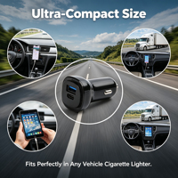 Cargador de Coche con Encendedor de Cigarrillos de 12V 24V, 2 Puertos USB A y USB C, Cargador Rápido para Coche con PD QC, Adaptador de Cargador de Coche de 65W