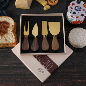 Coffret cadeau transfrontalier, couteau à fromage avec manche en noyer, ensemble de couverts de cuisine, ensemble de 4 pièces, motif <span class=keywords><strong>Hu</strong></span> <span class=keywords><strong>Hu</strong></span> <span class=keywords><strong>Tao</strong></span>, moderne et simple - Product Image 3