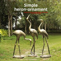 Sculpture d'égret en fibre de verre, entièrement faite à la main, ornements abstraits modernes et minimalistes pour centre commercial, jardin, aménagement paysager