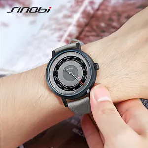 Curren Sinobi-montre-bracelet à Quartz pour hommes, accessoire de créatif, en cuir, étanche, de bonne qualité, #9809