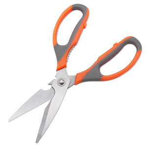 <b>Kitchen</b> <b>Scissors</b> Stainless Steel Straight Head Orange Gray Home Use Multi Purpose Cutting Tool - Product Image 2