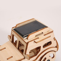 Kit de Modélisme de Véhicule Tout-Terrain en Bois 3D à Énergie Solaire, Découpé au Laser, Jouet Scientifique Éducatif STEM Mécanique, Cadeau