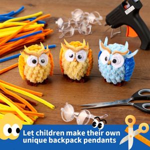 60-Piece <b>6</b>-Color Chenille Stems DIY Craft Kit for Kids Cute Owl <b>Series</b> Modern Educational Toy for Multi-Occasion Fun - Product Image 5