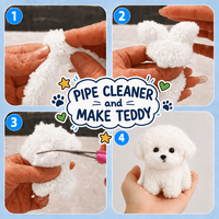 Kit de loisirs créatifs DIY pour chien mignon en écouvillons de chenille, avec poils de corail, fabrication OEM ODM pour enfants, jouet créatif