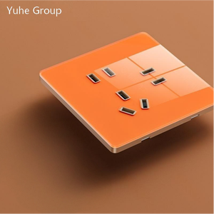 Panel de interruptor de pared con diseño de doble control, ultrafino, de vidrio templado, con cinco orificios USB e interruptor de iluminación. - Product Image 4