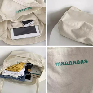 Chất lượng cao tùy chỉnh cá nhân vải màu rắn bông Tote Bag với in logo - Product Image 3