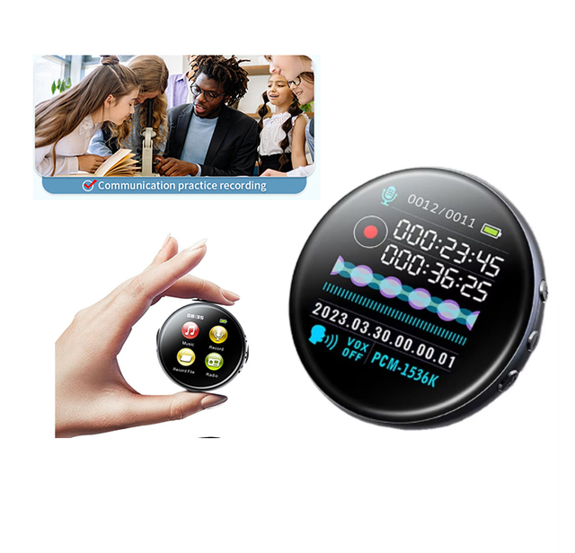2025 New Children Voice Recorder MP3 Player FM Alarm Clock Function Portable Digital Mini Voice Activated Recorder