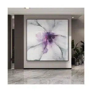현대 우아한 클래식 회색 보라색 꽃 캔버스 포스터 회화 현대 벽 예술 인쇄 장식 그림 거실 홈 장식