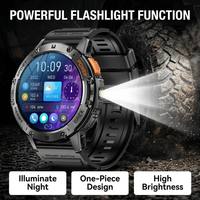 Montre connectée militaire antichoc K65, boîtier en alliage de zinc, écran AMOLED 1,43 pouces, batterie 530 mAh, montre connectée sport pour homme