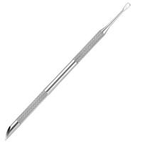 Pousse-cuticules professionnel en acier inoxydable double tête multifonction style russe pour manucure et soin des ongles