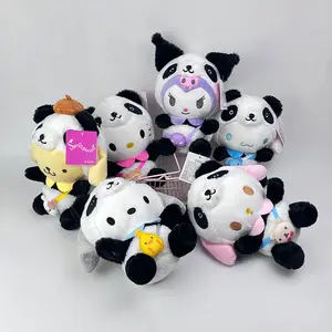 Grosir boneka bayi kartun hewan Panda Kitty mainan anak mewah My Melody Kuromi boneka lembut suka diemong dekorasi mobil rumah kustom