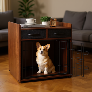 <b>Dog</b> <b>Cage</b> Pet Furniture Wood Modern Multifunctional Indoor <b>Medium</b> <b>Size</b> <b>Dog</b> House With Drawers And Storage - Product Image 2