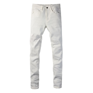 High Quality White Men's Slim Fit Stretch Skinny <strong>Jeans</strong> Plus Size <strong>Boot</strong> Cut Casual <strong>Pants</strong> Wholesale Streetwear Autumn Spring Washed - Product Image 5
