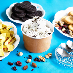 Gobelets en papier de qualité supérieure, jetables, de qualité alimentaire, recyclés, 3oz, 5oz, 8oz, pour glace et crème glacée, imprimés sur mesure avec couvercle - Product Image 2