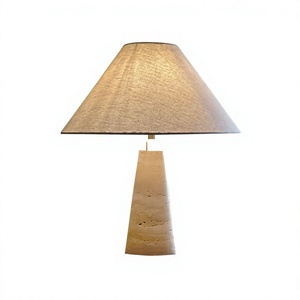 Lámpara de Mesa de Travertino Amarillo Natural Estilo Wabi-Sabi, Estilo Americano Vintage Retro para Sala de Estar, Dormitorio, Hotel, Casa de Huéspedes - Product Image 2