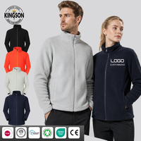 Veste thermique en polaire à col montant épais avec logo brodé personnalisé, pour homme, femme, unisexe, hiver, chaude, fermeture éclair, veste en polaire pour homme